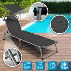 Sens Design Zonnebed - Ligbed Inklapbaar Met Zonneklep - Grijs -Buitentuin Winkel 1200x1200 265