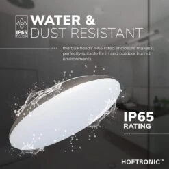 HOFTRONIC - LED Plafondlamp - Plafonnière - RVS - 12 Watt - IP65 Waterdicht - Kleur Instelbaar (2700K, 4000K & 5000K) - 1200 Lumen - IK10 Stootveilig - Ø25 Cm - Geschikt Voor Badkamer - Voor Binnen En Buiten - 3 Jaar Garantie -Buitentuin Winkel 1200x1200 2724