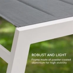 Blumfeldt Renazzo Lounge Ligstoel - Ligbed Voor De Tuin - Aluminium Tuinstoel - 6 Standen - Waterafstotend - Bekleding Van 70 % Pvc En 30 % Polyetheen - Grijs -Buitentuin Winkel 1200x1200 277