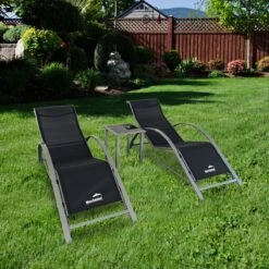 MaxxGarden Ligbed Set - 2 Stuks Zwart - Met Tafel - Sun Loungers - Loungebed -Buitentuin Winkel 1200x1200 279