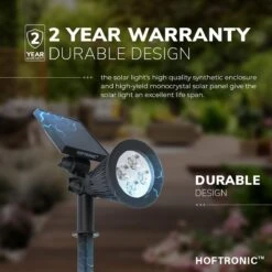 2x HOFTRONIC Bend - Solar Tuinspot - Zwart - IP65 Waterdicht - Prikspot - 2 Lichtstanden - Tot 9 Uur Brandtijd - Kantelbaar Monokristal Zonnepaneel - 3000K Warm Wit (sfeervol) - Solar Tuinverlichting Zonne Energie -Buitentuin Winkel 1200x1200 2804