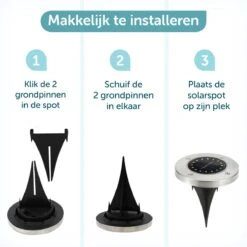 ForDig Solar Grondspots (4 Stuks) - RVS Grond Spots Op Zonne-energie Met 16 LED Spotjes - 10 Uur Buiten Verlichting In Tuin - IP65 Waterdicht - Tuinverlichting Lamp - Buitenverlichting Tuinlamp -Buitentuin Winkel 1200x1200 2882