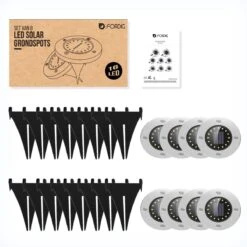 ForDig Solar Grondspots (8 Stuks) - RVS Grond Spots Op Zonne-energie Met 16 LED Spotjes - 10 Uur Buiten Verlichting In Tuin - IP65 Waterdicht - Tuinverlichting Lamp - Buitenverlichting Tuinlamp -Buitentuin Winkel 1200x1200 2892