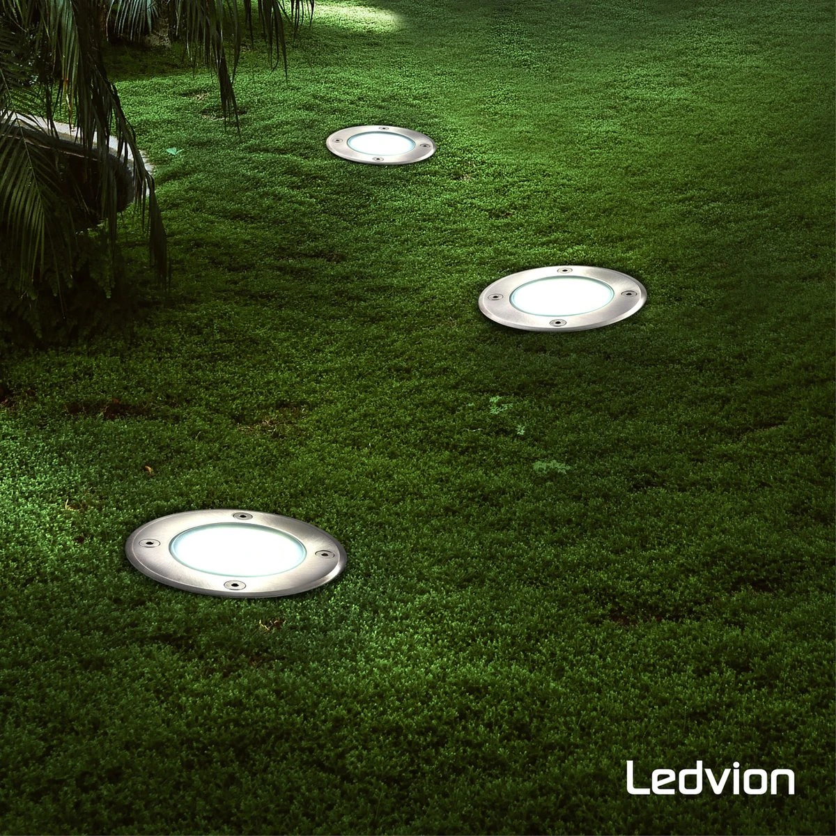 Ledvion Leo - LED Grondspot - 1m Kabel - RVS Geborsteld - Rond - GU10 Fitting - IP67 4 Ledvion Leo - LED Grondspot - 1m Kabel - RVS Geborsteld - Rond - GU10 Fitting - IP67 - Afbeelding 2