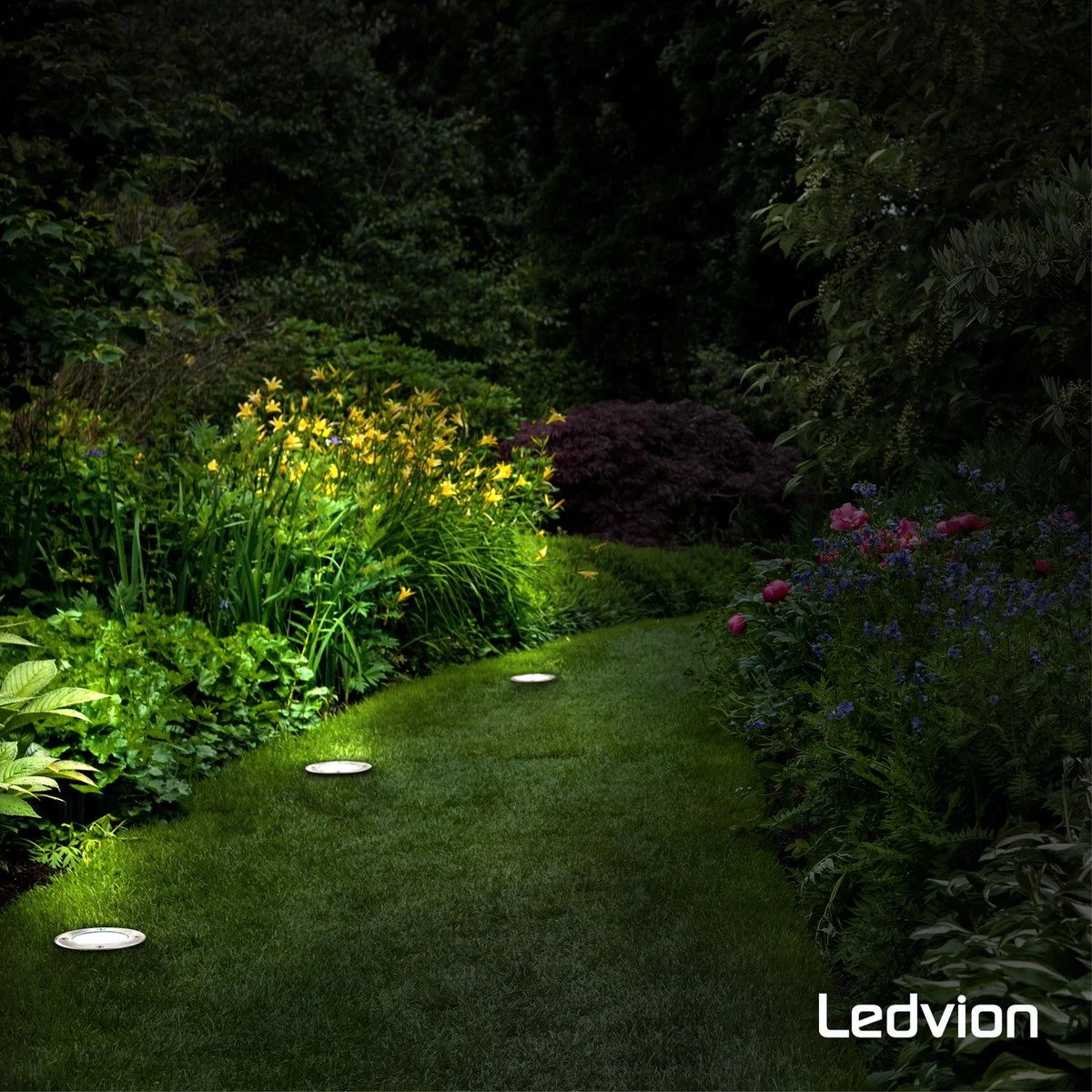 Ledvion Leo - LED Grondspot - 1m Kabel - RVS Geborsteld - Rond - GU10 Fitting - IP67 5 Ledvion Leo - LED Grondspot - 1m Kabel - RVS Geborsteld - Rond - GU10 Fitting - IP67 - Afbeelding 3