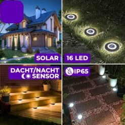Shutterlight® 16 LED Solar Grondspot - Tuinverlichting - Zonlichtsensor - Zonne-energie - Matte Zwart - Warm Wit Licht - 4 Stuks - Buiten 14 Shutterlight® 16 LED Solar Grondspot - Tuinverlichting - Zonlichtsensor - Zonne-energie - Matte Zwart - Warm Wit Licht - 4 Stuks - Buiten -Buitentuin Winkel 1200x1200 2908