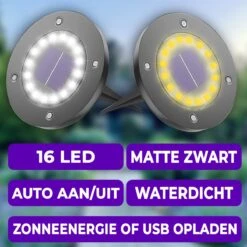 Shutterlight® 16 LED Solar Grondspot - Tuinverlichting - Zonlichtsensor - Zonne-energie - Matte Zwart - Warm Wit Licht - 4 Stuks - Buiten 19 Shutterlight® 16 LED Solar Grondspot - Tuinverlichting - Zonlichtsensor - Zonne-energie - Matte Zwart - Warm Wit Licht - 4 Stuks - Buiten -Buitentuin Winkel 1200x1200 2911