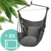 Hangmat Stoel - Hangstoel Voor Binnen Of Buiten - Incl. 2 Kussens - Zwart/Grijs Antraciet -Buitentuin Winkel 1200x1200 300