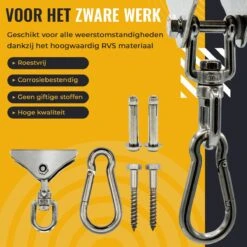 Itstrong® Plafondhaak Ophangsysteem Voor Binnen & Buiten – Ophanghaak Voor Bokszak – Schommel – Schommelstoel – Hangstoel - RVS -Buitentuin Winkel 1200x1200 346