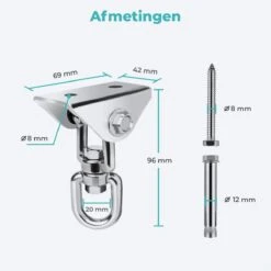 AVINT GOODS RVS Ophangsysteem Plafondhaak Bokszak – Schroefhaak & Ophanghaak Hangstoel – Muurhaak Binnen & Buiten - 550KG -Buitentuin Winkel 1200x1200 352