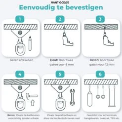 AVINT GOODS RVS Ophangsysteem Plafondhaak Bokszak – Schroefhaak & Ophanghaak Hangstoel – Muurhaak Binnen & Buiten - 550KG -Buitentuin Winkel 1200x1200 353