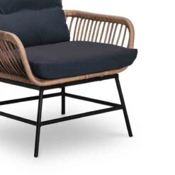 BUITEN Living Dex Wicker Loungestoel Tuin Incl. Wicker Voetenbank | Wicker + Aluminium | Bamboe Antraciet -Buitentuin Winkel 1200x1200 4