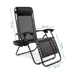 LifeGoods Opvouwbare Tuinstoelen - Verstelbaar Zonnescherm - 2 Stuks - 30°-90° Verstelbaar - Metaal - Zwart -Buitentuin Winkel 1200x1200 401