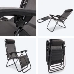 LifeGoods Opvouwbare Tuinstoelen - Verstelbaar Zonnescherm - 2 Stuks - 30°-90° Verstelbaar - Metaal - Zwart -Buitentuin Winkel 1200x1200 406