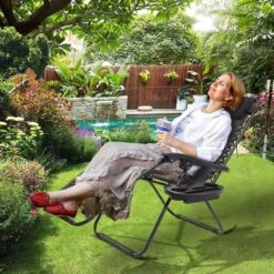 LifeGoods Opvouwbare Tuinstoelen - Verstelbaar Zonnescherm - 2 Stuks - 30°-90° Verstelbaar - Metaal - Zwart -Buitentuin Winkel 1200x1200 407