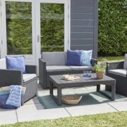 Allibert Lyon Tuintafel - 116x71,5x66/40 Cm - Grafiet -Buitentuin Winkel 1200x1200 412