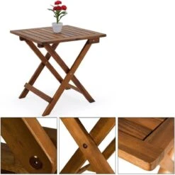 Merkloos EezyLife Houten Bijzettafel - 46x46x46cm - Acacia Hout - Tuintafel -Buitentuin Winkel 1200x1200 418