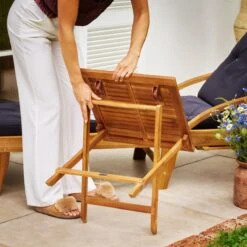 Merkloos EezyLife Houten Bijzettafel - 46x46x46cm - Acacia Hout - Tuintafel -Buitentuin Winkel 1200x1200 419