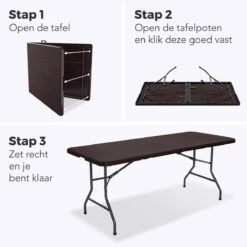 LifeGoods Klaptafel - Inklapbaar - 180 Cm - 6 Tot 8 Personen - Bruin -Buitentuin Winkel 1200x1200 476