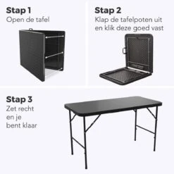 LifeGoods Klaptafel - Inklapbaar - 120 Cm - 4 Personen - Zwart -Buitentuin Winkel 1200x1200 485