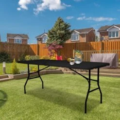 LifeGoods Klaptafel - Inklapbaar - 70x180cm - Verstelbare Vouwtafel - Weerbestendig - Zwart -Buitentuin Winkel 1200x1200 508