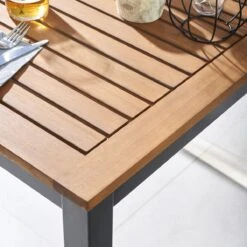 NATERIAL - Tuintafel Vierkant ORIS - 4 Personen - Houten Tafel 90x90 Cm - Aluminium - Met Houten Blad - Eucalyptus -Buitentuin Winkel 1200x1200 513