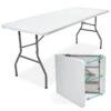 LifeGoods Klaptafel - Inklapbaar - 70x180cm - Verstelbare Vouwtafel - Weerbestendig - Wit -Buitentuin Winkel 1200x1200 518