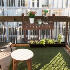 Relaxdays Balkontafel Inklapbaar - Klaptafel Balkon - Tafel Reling - Hangtafel Hout -Buitentuin Winkel 1200x1200 569