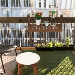 Relaxdays Balkontafel Inklapbaar - Klaptafel Balkon - Tafel Reling - Hangtafel Hout -Buitentuin Winkel 1200x1200 572