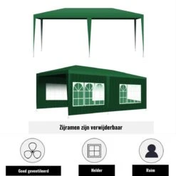 Merkloos Partytent - Paviljoen Opvouwbaar - Easy Up Tuintent Met Zijpanelen - Groen/ 6m X 3m/ 120g/m² -Buitentuin Winkel 1200x1200 601