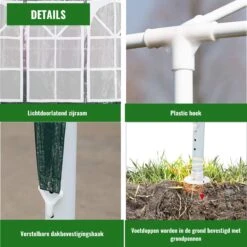 Merkloos Partytent - Paviljoen Opvouwbaar - Easy Up Tuintent Met Zijpanelen - Groen/ 6m X 3m/ 120g/m² -Buitentuin Winkel 1200x1200 602