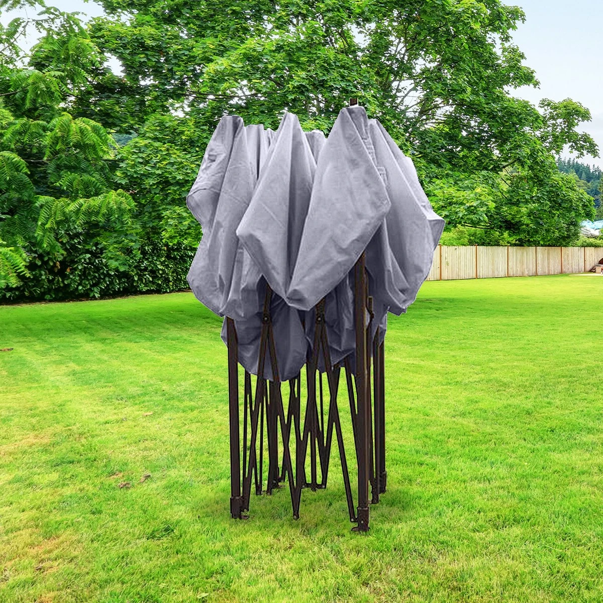 LifeGoods Partytent - 3x3 M - Zijwanden - Easy Up - Opvouwbaar - Waterdicht - Draagtas Met Wieltjes - Donkergrijs 10 LifeGoods Partytent - 3x3 M - Zijwanden - Easy Up - Opvouwbaar - Waterdicht - Draagtas Met Wieltjes - Donkergrijs - Afbeelding 8