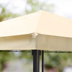 Tuinpaviljoen 3x3 M Waterdicht Paviljoen Met 4 Zijwanden Tuintent Ca. 180 G/m² Dakzeil In Crème Partytent -Buitentuin Winkel 1200x1200 639