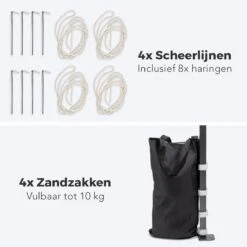 LifeGoods Partytent - 3x3 M - Zijwanden - Easy Up - Opvouwbaar - Waterdicht - Draagtas Met Wieltjes - Beige -Buitentuin Winkel 1200x1200 645