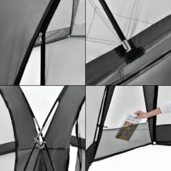 Pro-Tec Paviljoen Grästorp Met LED-verlichting 345x345x247 Cm Donkergrijs -Buitentuin Winkel 1200x1200 668