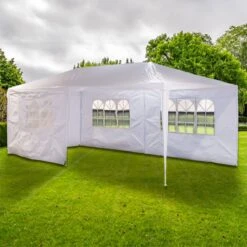 MaxxGarden Partytent - Paviljoen - 300 X 600 X 250 Cm - Met Zijwanden - Waterdicht Pro - 32mm Buizen – Wit -Buitentuin Winkel 1200x1200 682