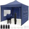 LifeGoods Partytent - 3x3 M - Zijwanden - Easy Up - Opvouwbaar - Waterdicht - Draagtas Met Wieltjes - Donkerblauw -Buitentuin Winkel 1200x1200 683