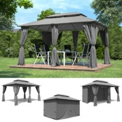 El Jardin - Partytent - 4x3 - Waterdicht Dak - Wanden - Solar - Antraciet Paviljoen -Buitentuin Winkel 1200x1200 695