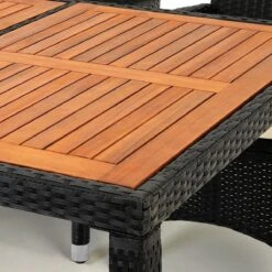 Deuba Polyrattan Tuinset Verona - 6 Stoelen + 1 Tafel Zwart -Buitentuin Winkel 1200x1200 698