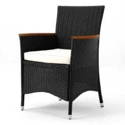 Deuba Polyrattan Tuinset Verona - 6 Stoelen + 1 Tafel Zwart -Buitentuin Winkel 1200x1200 701