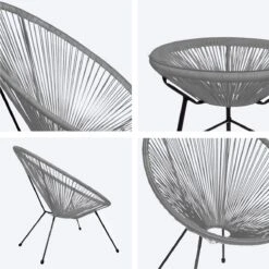 LifeGoods Acapulco Bistroset - 3-Delig - Tuinset Met Bijzettafel - Grijs -Buitentuin Winkel 1200x1200 753