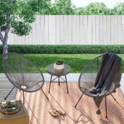 LifeGoods Acapulco Bistroset - 3-Delig - Tuinset Met Bijzettafel - Grijs -Buitentuin Winkel 1200x1200 754