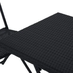 Merkloos 3-delige Bistroset Poly Rattan - Inklapbaar - Balkon Tuinmeubelset - Zwart -Buitentuin Winkel 1200x1200 782