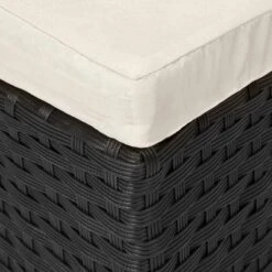 Casaria Polyrattan Zonne-Eiland Ø185cm – Incl. Kussens - Zwart Crème -Buitentuin Winkel 1200x1200 791