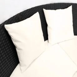 Casaria Polyrattan Zonne-Eiland Ø185cm – Incl. Kussens - Zwart Crème -Buitentuin Winkel 1200x1200 794