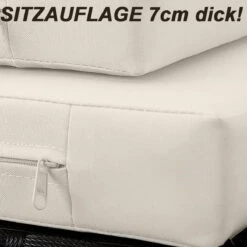 Casaria Polyrattan Zonne-Eiland Ø185cm – Incl. Kussens - Zwart Crème -Buitentuin Winkel 1200x1200 796