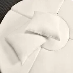 Casaria Polyrattan Zonne-Eiland Ø185cm – Incl. Kussens - Zwart Crème -Buitentuin Winkel 1200x1200 797