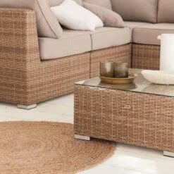 Premium Loungeset - VITTORIA - Rond Wicker– 5 Plaatsen, Naturel/beige -Buitentuin Winkel 1200x1200 835