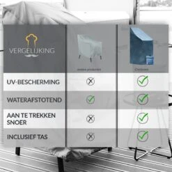 Chefarone Beschermhoes Tuinstoelen - Tuinstoelen Hoes - Tuinmeubelen - Weerbestendig - UV-bescherming - Grijs -Buitentuin Winkel 1200x1200 90