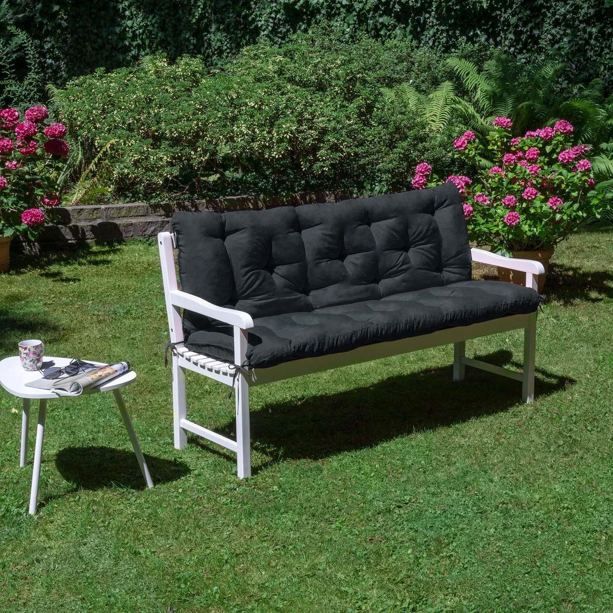 Beautissu Tuinbank Kussen Flair BR - Kussens Voor Tuinmeubelen 120 X 50 X 50 Cm Grafiet Grijs - Zitkussen En Rugkussen 5 Beautissu Tuinbank Kussen Flair BR - Kussens Voor Tuinmeubelen 120 X 50 X 50 Cm Grafiet Grijs - Zitkussen En Rugkussen - Afbeelding 3